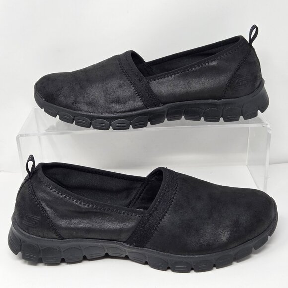 Skechers Shoes Womens 10 EZ Flex 3.0 Songful Slip Ons Sneakers Black Fabric - Picture 1 of 7